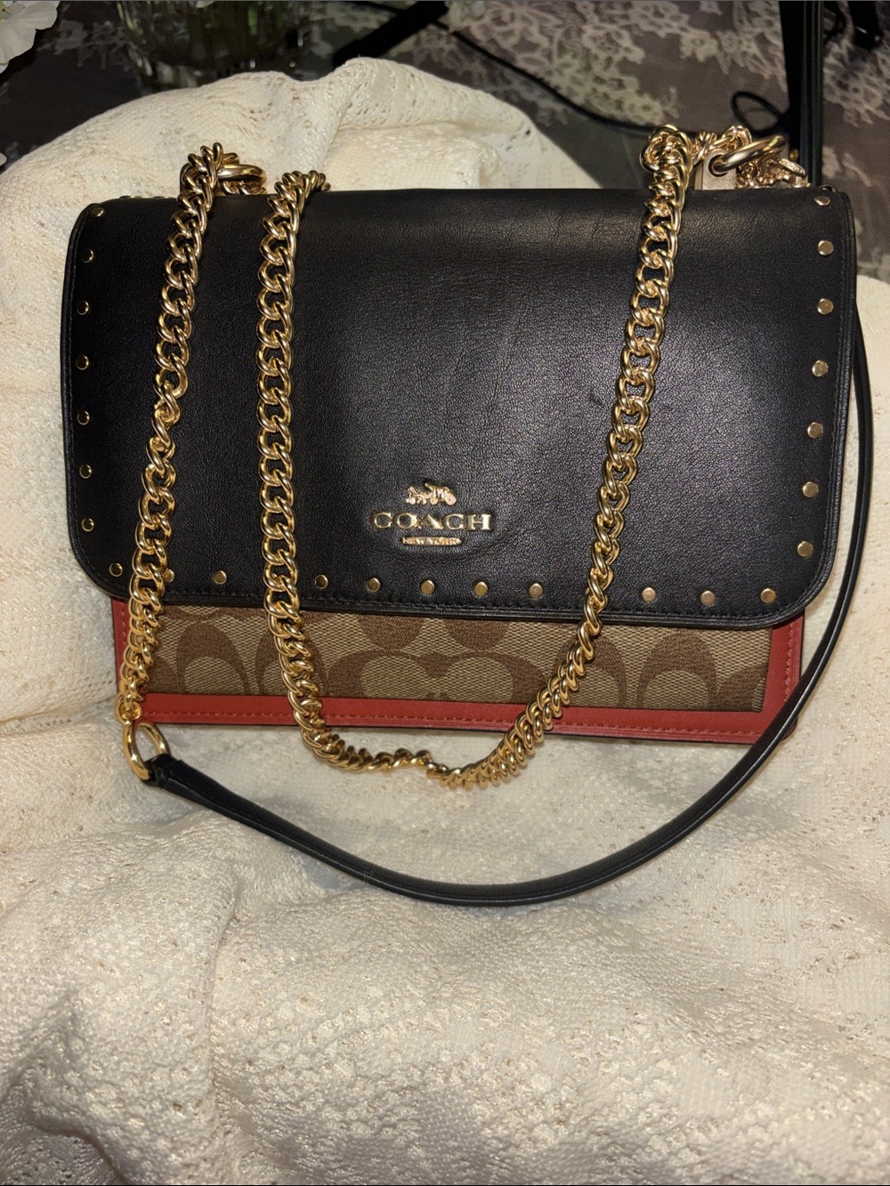 Coach Klare Chain Crossbody in Signature Canvas NWOT